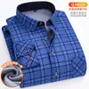 Venta Directa de Fábrica Camisa Cálida para Hombre Invierno Terciopelo Engrosado Cuadros Manga Larga Tallas Grandes