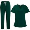 Dropshipping Transfronteiriço Roupa Cirúrgica Elástica de Secagem Rápida Verão Fina Roupas de Trabalho para Médico Decote V Roupa de Enfermeira Conjunto Dividido