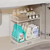 Estante de almacenamiento para debajo del fregadero que ahorra espacio, estante de cocina multicapa para ollas, estante de almacenamiento multifuncional para el interior de los gabinetes de cocina