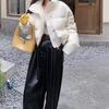 Chaqueta Corta de Algodón para Mujeres Petite, Nueva Moda Versátil 2026 Chaqueta Acolchada Cálida, Marca de Tendencia Versátil Abrigo de Algodón con Cuello Alto