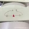 Nuevo Pulsera de Calabaza de Ágata Roja Kirin Chapada en Oro Rosa de 18 Quilates Pulsera de Diamante de Mariposa Blanca para Mujer para el Año de la Fortuna