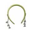 Nueva Diadema Retro de Terciopelo Verde Estilo Chino con Campana de Gota de Agua y Borla, Bordes Delgados y Corona Alta, Accesorio para la Cabeza Fresco y Elegante
