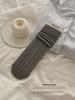 Calcetines de Algodón Peinado para Mujer de Color Sólido con Patrón de Cáñamo de Micro-Presión para Otoño e Invierno, Versátiles, Desodorantes, Estilo Princess Jk, Calcetines Holgados 100% Algodón
