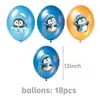 Decorações de aniversário de pinguim com tema de gelo e neve transfronteiriças, conjunto descartável de mesa para festa, incluindo pratos de papel, copos de papel, guardanapos e toalha de mesa