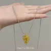 Collar Largo Ajustable Estilo Coreano Piña Dorada para Mujer, Cadena para Suéter de Lujo Ligero de Gama Alta de Nicho, Accesorio Sencillo de Otoño e Invierno