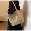 Bolsa de lona minimalista estilo japonês, bolsa de ombro feminina, bolsa tote casual de grande capacidade, mochila nova para estudante, bolsa de mão