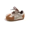 Zapatos Nuevos de Primavera y Otoño para Niños Papá Zapatos Suela Suave Antideslizantes Zapatos Forrest Gump de Moda Versátiles Estampado de Leopardo Zapatos de una Sola Pieza Superficie de Cuero Niñas
