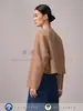 Abrigo de Seda y Cachemira para Mujer Corto ED Cuello Redondo Cárdigan Holgado Minimalista 26 Otoño Invierno Ropa de Abrigo para Mujer Versátil para Viajes
