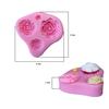 Molde de silicona Four Roses fondant arcilla de cerámica blanda yeso epoxi decoración de coche herramienta de modelado