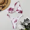 Maiô de Biquíni Cortado Europeu e Americano para Exportação Feminino Sexy de Um Ombro Cor Sólida Bikini Bikini Atravessando Fronteiras Amazon Maiô