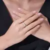 Anillo de Plata de Ley S925 con Moissanita Cola de Pez, Anillo Sencillo y Versátil para el Dedo Índice, Joyería de Moda y de Alta Gama para Mujeres