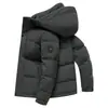 Chaqueta de Plumón Gruesa para Hombre con 90% de Plumón de Pato Blanco, Capucha Desmontable, Resistente al Agua, Estilo Casual de Negocios, Abrigo Cálido de Invierno para Hombres Jóvenes y de Mediana Edad