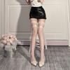 Meias divertidas Óleo de cavalo Meias de óleo de virilha aberta grátis Meia-calça de seda preta sexy Óleo Aurora preto Óleo de cavalo brilhante