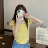 Camiseta Irregular de Manga Corta para Mujer, Nuevo Diseño Verano 2026, Top Corto Ajustado, Moda Femenina Tendencia
