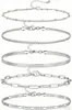 Conjunto de tres piezas de cadena de serpiente plana retorcida de estilo bohemio transfronterizo europeo y americano para mujer, traje playero multicapa de verano