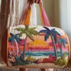 2026 Nueva Serie Transfronteriza de Árbol de Coco Hawaiano Bolso de Viaje Acolchado Portátil de Corta Distancia Bolso Multifuncional para Deportes y Fitness