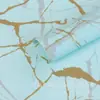 Papel de Envoltura para Flores Impermeable con Patrón de Mármol Dorado Papel Liso Coreano