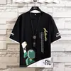 Camiseta Estilo Verão 2026 Gola Redonda Manga Curta Masculina e Feminina Solta Tamanho Grande Estampada Versátil Casual Camiseta de Casal para Homens