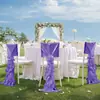 Capa de Cadeira de Bambu para Casamento ao Ar Livre com Encosto Floral, Decoração Universal Não Transparente de Vime, Conjunto de Cadeiras de Casamento Estilo Europeu