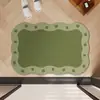 Tapete de Chão Retro Estilo Francês de Terra de Diatomáceas para Banheiro, Resistente a Manchas, Absorvente de Água, Secagem Rápida, Tapete Antiderrapante, Uso Doméstico, Formato Único, Tapete Fácil de Manter