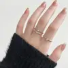 Anillo de Plata de Ley S925 Nalan con Tres Diamantes, Diseño Exquisito y Simple de Nicho, Adecuado para el Uso Diario y para Apilar, Anillo Hueco R03806