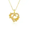 26 Collares con Letras Inglesas para Mujer, Colgante de Flor en Forma de Corazón con Diamantes, Cadena para Clavícula de Diseño Único, Accesorio Versátil de Lujo Ligero