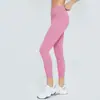 Pantalones de yoga de cintura alta con control de abdomen para mujer, leggings de fitness de costura de seis hilos y cuatro agujas, pantalones largos deportivos ajustados elásticos sin costuras, adecuados para usar como prenda exterior o capa base.