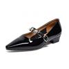 Sapatos Mary Jane de Bico Fino Femininos 2025 Primavera Nova Chegada Fivela de Um Caractere Strass Sapatos de Fada Boca Rasa Simples Elegantes Sapatos Rasteiros