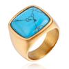 Amazon caliente nuevo anillo retro personalizado para hombre de piedra natural y acero de titanio joyería de acero de titanio de moda venta al por mayor