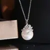 Accesorios DIY Plata de Ley S925 Colgante Grande Estilo Corrector con Perla Montura de Plata Elegante y de Moda para Perlas de 12-14 mm