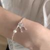 Nuevo Diseño de Moda Pulsera de Mariposa Plata Rota Celebridad de Internet para Mujer Joyería de Mano Elegante de Alta Calidad Perla Venta al por Mayor