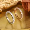Anillo Minimalista de Lujo con Diseño de Circonita Joyería de Alta Gama Sencilla de Pareja de Moda Anillo Cerrado Full Diamante Joyería para Mujer