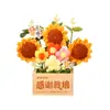 Regalo para el Día del Maestro para maestras: decoración de ramo de girasoles, planta en maceta de flores artificiales hecha a mano como recuerdo