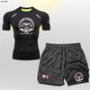 Roupa de Ginástica Anime Masculina Manga Curta Shorts Dupla Camada Calça Esportiva de Basquete Top Justo Secagem Rápida Suor em estoque