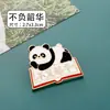 Broche Metálico de Panda de Desenho Animado Presente de Recompensa para Estudantes Texto Inspirador Bênçãos de Incentivo Temporada de Volta às Aulas Pequeno Presente Emblema