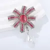 Broche Vintage de Perlas Estilo Francés con Lazo Azul, Broche de Diseño Elegante para Damas, Accesorio de Aleación Ecológico