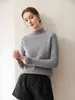 Suéter de Cashmere Feminino Outono e Inverno Novo Estilo Gola Meia Alta Macio e Fofo Base de Lã Roupa Íntima Malha Casual Solta