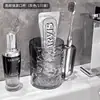 Vaso para enjuague bucal con patrón de glaciar, vaso transparente para cepillo de dientes para uso doméstico, vaso para lavarse con diseño de ondas de agua de lujo ligero, vaso para pasta de dientes y cepillado para dormitorio estudiantil