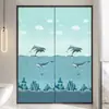 Película Azul para Privacidad de Ventanas, Pegatina Opaca con Temática Oceánica para Vidrio de Puertas y Gabinetes, Cobertura Completa para Entrada, Protección Solar, Privacidad