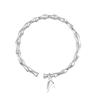 Pulsera de plata de ley 9999 de bambú para mujer, de plata pura maciza, brillante, abierta, de lujo, combinable, de gran altura, regalo