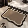 Alfombra de Piso Retro Estilo Francés para Baño, Alfombra Antideslizante para Entrada de Baño, Fácil de Mantener, Felpudo Absorbente de Agua, Alfombra de Piso Doméstica de Tierra de Diatomeas