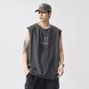 Playera de Hombre sin Mangas de Manga Corta 2025 Nuevo Verano Cuello Redondo Estampada Juvenil Deportes Fitness Absorbente de Sudor Chaleco de Hombro Ancho