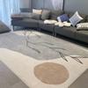 Alfombra de Sala de Estar de Lujo Ligero de Alta Gama Moderna Simple Sofá Mesa de Centro Felpudo Dormitorio Resistente a la Suciedad Resistente al Desgaste Alfombra Imitación Cachemira