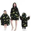 Manta Ropa a Prueba de Frío con Capucha Pijamas de Dibujos Animados Suéter Cálido Manta Perezosa para Ver la Televisión Sudadera Gruesa Oversize