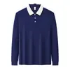Camisa Polo de Manga Larga con Solapa de Bloques de Color para Catering, Unisex, Uniforme de Trabajo para Personal de Hotel, Restaurante, Tienda de Té de Leche, Cafetería