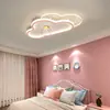 Lámpara de araña para habitación infantil Moderna Sencilla Creativa Dibujos animados Rosa Corona Cielo estrellado Habitación de hija Habitación de princesa Niña Luz de dormitorio