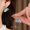Pendientes Cuadrados de Zirconia Gota de Agua Aguja de Plata, Únicos y Elegantes, Pendientes Minimalistas de Nicho, Pendientes de Lujo Ligero de Gama Alta al por Mayor