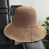 Verano Nuevo Plegable Crochet Protección Solar Ala Ancha Sombrero de Paja Mujeres Vacaciones en la Playa Versátil Sombrero de Sol Sombrero de Pescador Moderno
