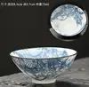 Taza de Té con Sombrero de Bambú Azul y Blanco de Cerámica de Dehua Sala de Té Taza de Té Casera Taza de Té Kung Fu Porcelana Azul y Blanca Taza de Té Personal Chinoiserie