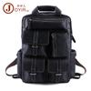 Mochila Personalizada Hecha de Cuero Crazy Horse, Bolso de Cuero Genuino Vintage para Hombre, Mochila de Viaje al Aire Libre de Moda con Múltiples Bolsillos